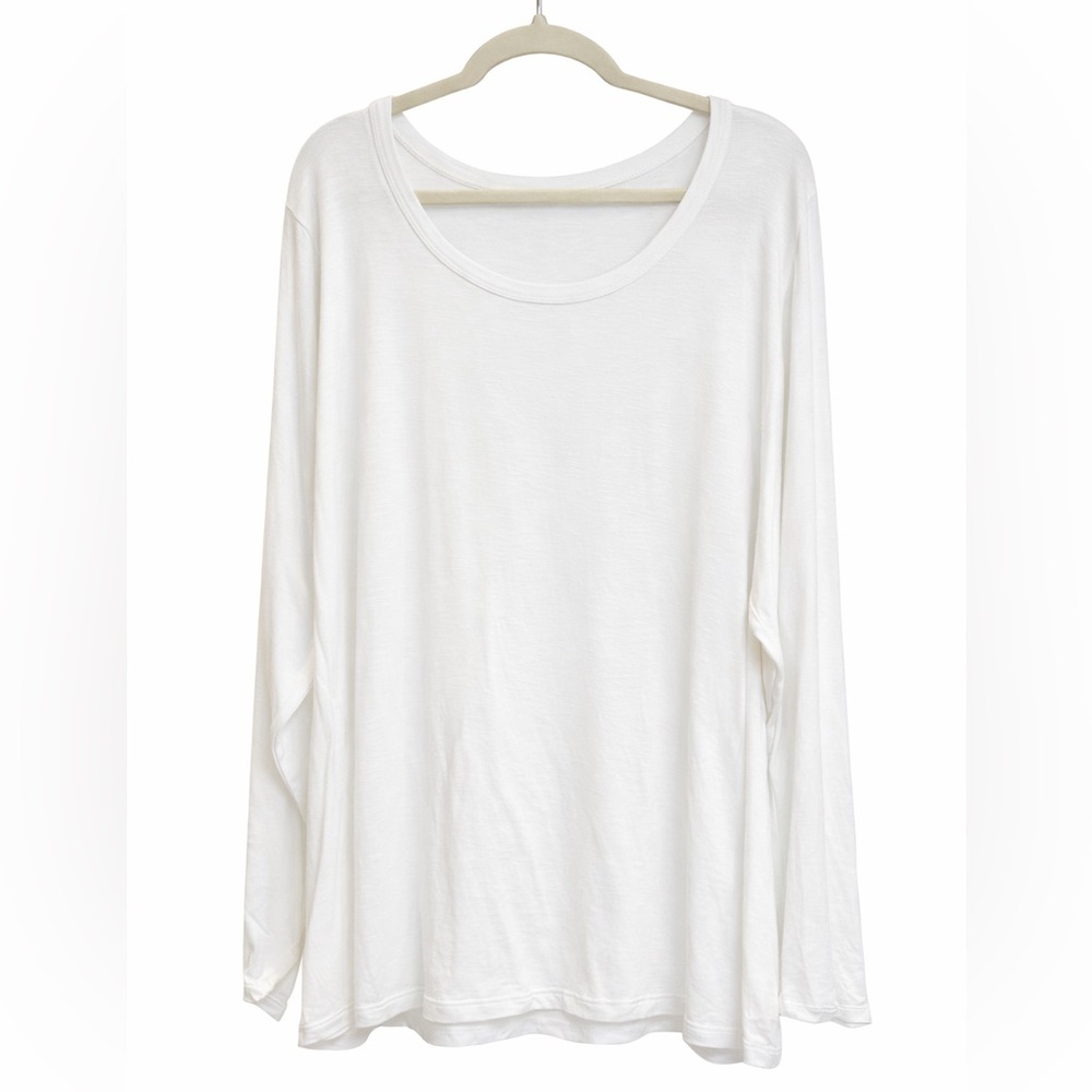 Maurices 2X White Long Sleeve Soft Rayon Blend Top New